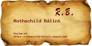 Rothschild Bálint névjegykártya