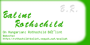 balint rothschild business card